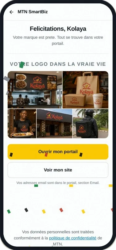 MTN SmartBiz confirme que la marque du client est prête